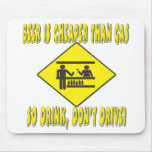 Beer is Cheaper Than Gas Mousemats