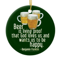 Beer is Proof (Franklin) Christmas Ornament
