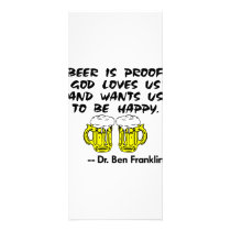 Beer Is Proof God Loves Us & Wants Us Happy Rack Card Design