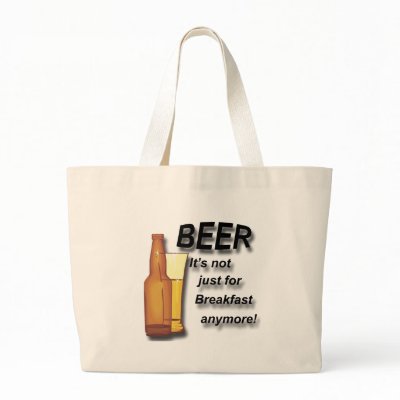 Beer it's not just for Breakfast anymore black Tote Bag by DesignsbySylvia