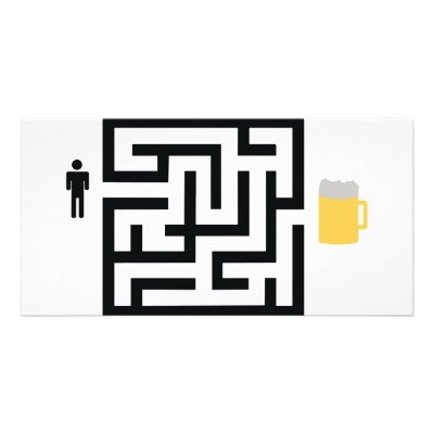 beer labyrinth icon photo card template by TomaniacLines