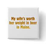 Beer Maine Man Magnet Button