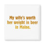 Beer Maine Square Man Magnet