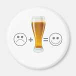 Beer makes me happy refrigerator magnets