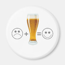 Beer makes me happy refrigerator magnets