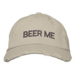 BEER ME DISTRESSED CAP EMBROIDERED BASEBALL CAPS