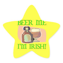 Beer Me Im Irish Star Stickers