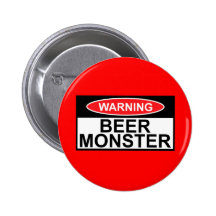 Beer monster pinback buttons
