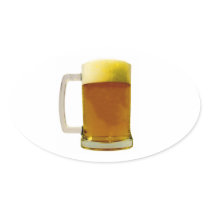 Beer Mug Oval Stickers