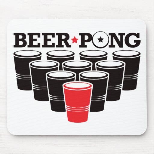 Beer Pong Basic - Red Mousepad