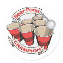 Beer Pong Champion Stickers