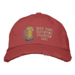 Beer Pong Defending Champion embroidered hats