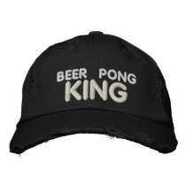 Beer Pong King Embroidered Hats