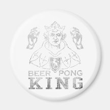 Beer Pong King Refrigerator Magnets