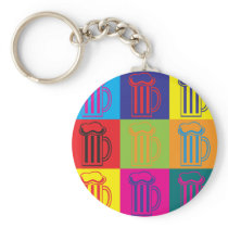 Beer Pop Art Key Chains