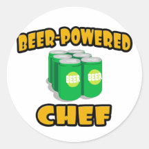Beer-Powered Chef Round Sticker