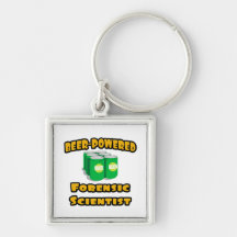 Beer-Powered Forensic Scientist Keychain