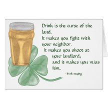 Beer & Shamrock/Irish Saying Cards
