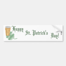Beer & Shamrock (St. Patricks Day) Bumper Sticker