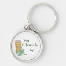 Beer & Shamrock (St. Patricks Day) Keychain