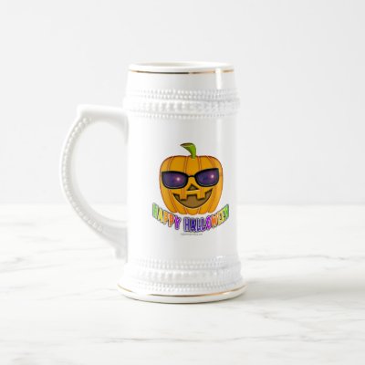 Beer Steins, Frosted Mugs - Cool JACK O'Lantern by Happy_Holly_Daze