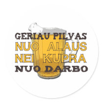 Beer t-shirt round sticker