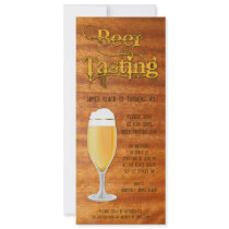Beer Tasting Birthday Party Invitation - Woodgrain
