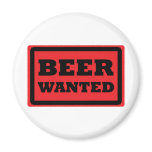 beer wanted red icon refrigerator magnets