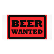 beer wanted red icon photo card