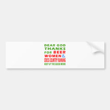 Beer Women And Cross Country Running Bumper Stickers