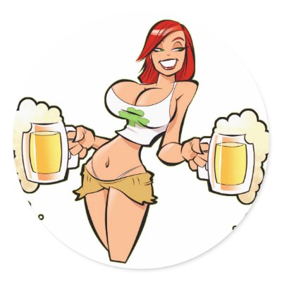 BeerRedhead Round Stickers by TrustShop
