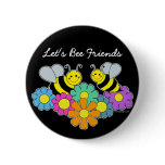 Bees & Flowers Button