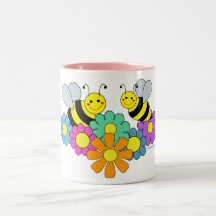 Bees & Flowers Coffee Mugs
