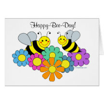 Bees & Flowers Greeting Cards