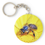 Bees Flowers Insects Keychain
