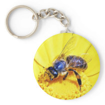 Bees Flowers Insects Keychain