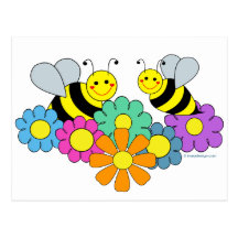 Bees & Flowers Post Cards