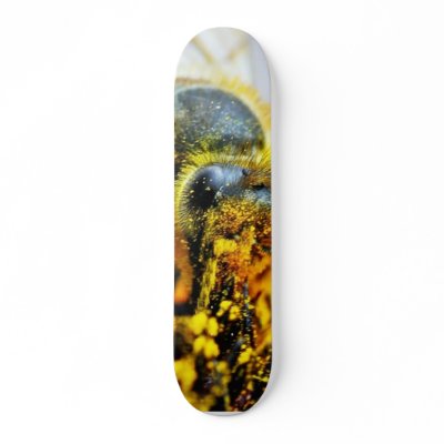 Bees Macro Pollen Insects Skate Boards by lifesphere