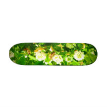 Bees on flowers custom skateboard
