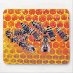 bees on honeycomb mouse pad