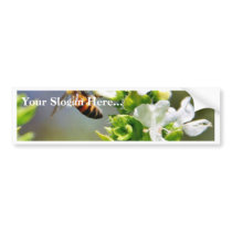 Bees Pollenating Basil Bumper Sticker