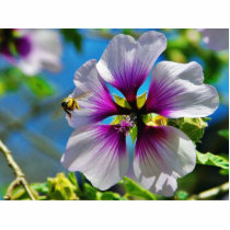 Bees Purple Flowers Photo Sculpture