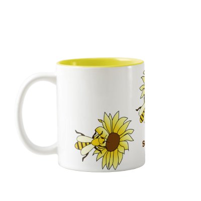 Bees & sunflowers spell Summer Coffee Mug by graphicdog