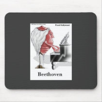 Beethoven Cartoon On Quality Funny Mouse Pad