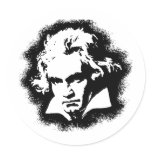 Beethoven Round Stickers