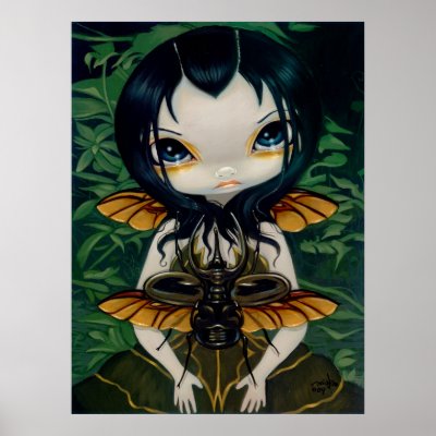 Beetle Wings gothic fairy Art Print by strangeling