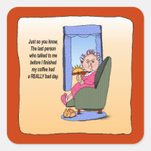 Before Coffee Funny Humourous Maw Stickers