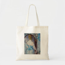 Before the Mirror by Edouard Manet Canvas Bags