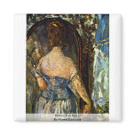 Before The Mirror By Manet Edouard Refrigerator Magnet