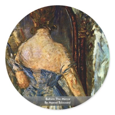 Before The Mirror By Manet Edouard Sticker by Artcollection